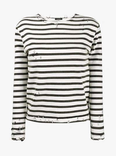 Shop R13 Striped Long Sleeve T-shirt In White