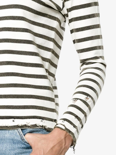 Shop R13 Striped Long Sleeve T-shirt In White