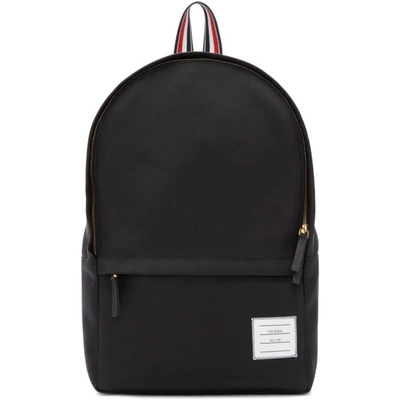 Shop Thom Browne Black Nylon Backpack In Black 001