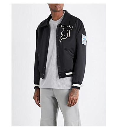 Shop Fear Of God Fifth Collection Manuel Satin Bomber Jacket In Black