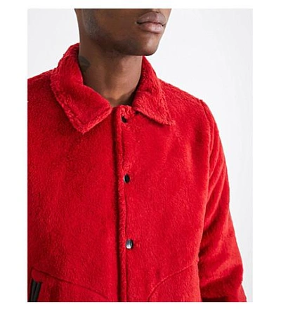 Shop Amiri Striped-trims Cotton Bomber Jacket In Red