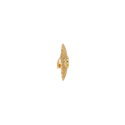 Shop Balenciaga Gold Round Logo Clip-on Earring In 0027 Gold
