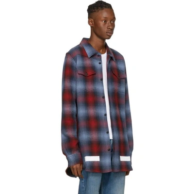 Shop Off-white Red & Blue Check Shirt