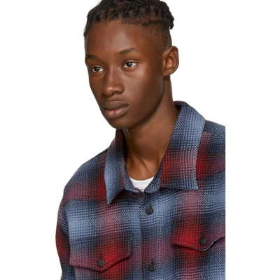Shop Off-white Red & Blue Check Shirt