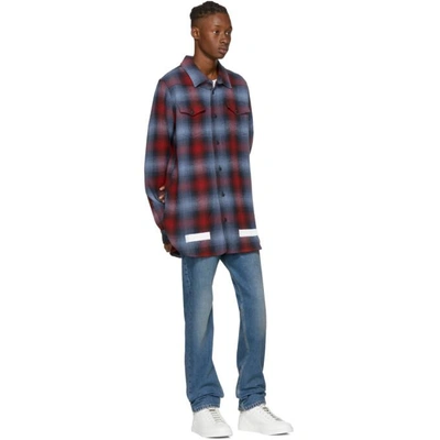 Shop Off-white Red & Blue Check Shirt