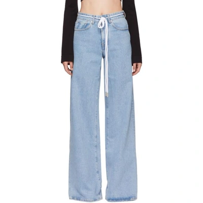 Shop Off-white Blue Baggy Seams Jeans In 7330 Vintage Wash