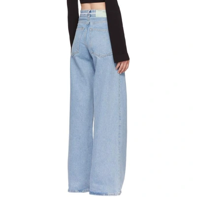 Shop Off-white Blue Baggy Seams Jeans In 7330 Vintage Wash