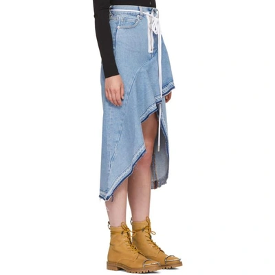 Shop Off-white Blue Asymmetric Denim Skirt