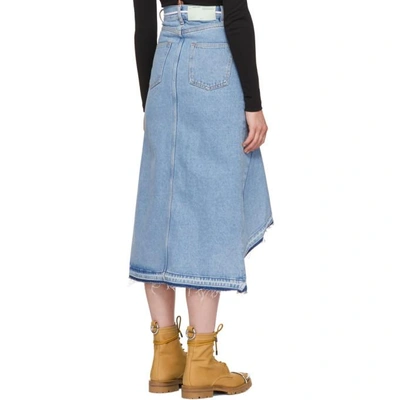 Shop Off-white Blue Asymmetric Denim Skirt