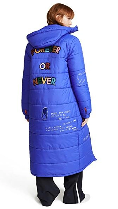 Shop Mira Mikati Forever Or Never Puffer Jacket In Blue/multi