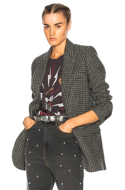 Shop Isabel Marant Étoile Ice Overcoat In Checkered & Plaid, Gray. In Grey