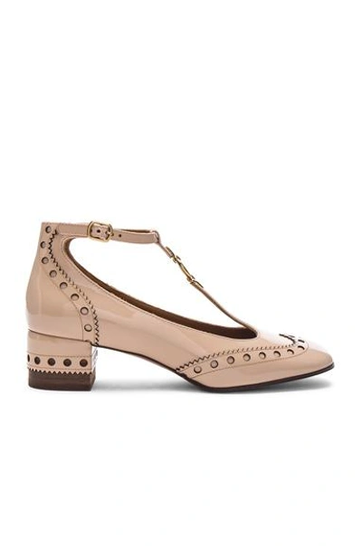 Shop Chloé Chloe Perry Patent Leather Pumps In Neutrals