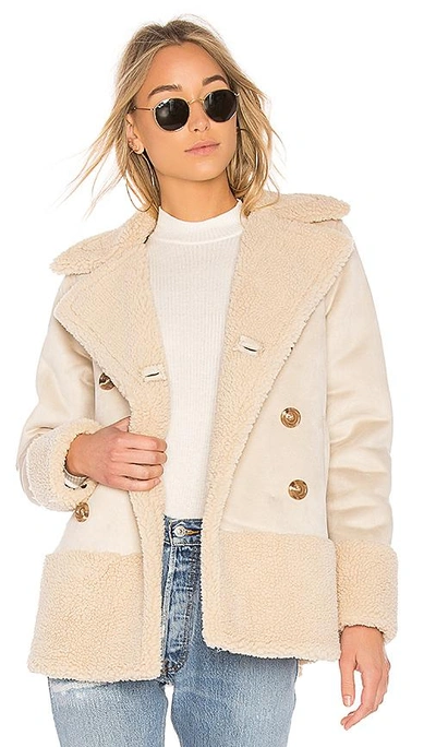 Shop Mother Sherpa Jacket In Cream