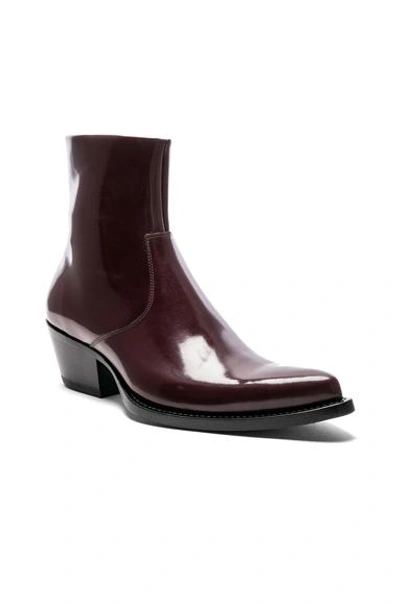 Shop Calvin Klein 205w39nyc Leather Tex C Boots In Bordeaux