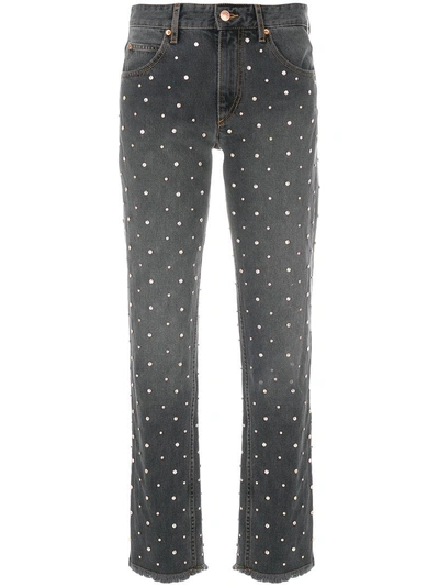 Shop Isabel Marant Stone Embellished Jeans In Grey