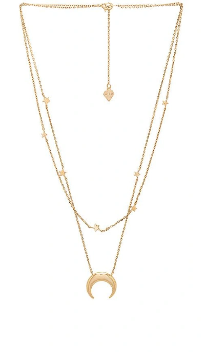 Shop Wanderlust + Co Crescent & Constellation Necklace In Gold