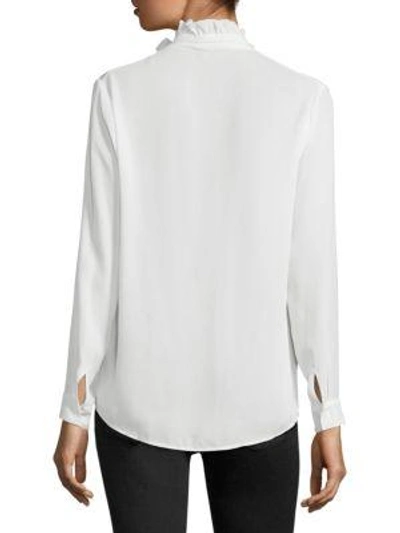 Shop The Kooples Ruffled Neck Blouse In Ecru