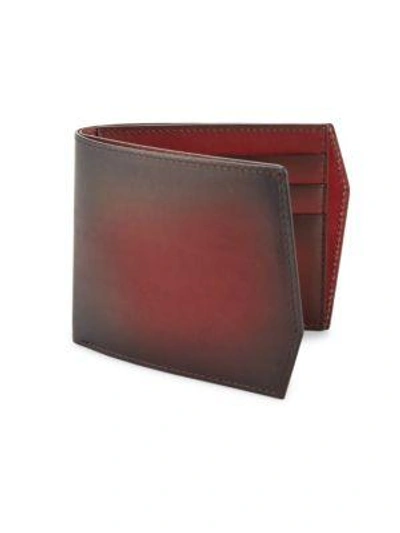 Shop Corthay Peter Classic Leather Bi-fold Wallet In Lie De Vin