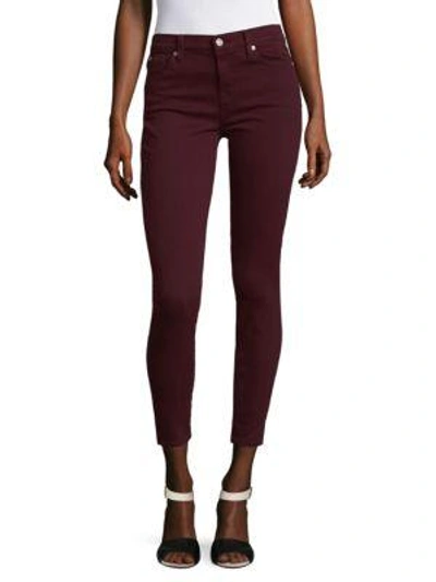 Shop 7 For All Mankind The Gwenevere Ankle Jeans In Cabernet