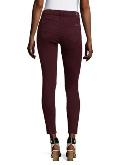 Shop 7 For All Mankind The Gwenevere Ankle Jeans In Cabernet