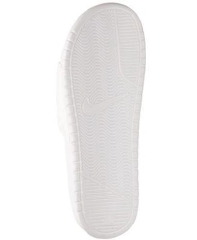 Shop Nike Women's Benassi Just Do It Swoosh Slide Sandals From Finish Line In White/silver
