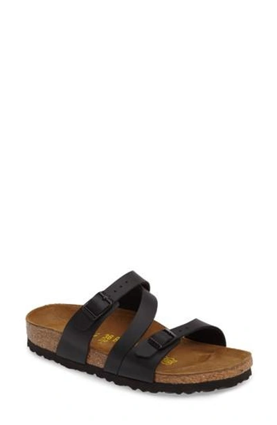 Shop Birkenstock Salina Slide Sandal In Black Leather