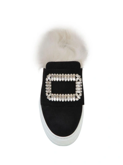 Shop Roger Vivier Crystal-embellished Sneaker In Black