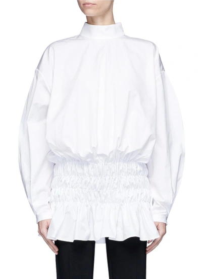 Shop Ellery 'my Muna' Cocoon Sleeve Smocked Peplum Hem Shirt