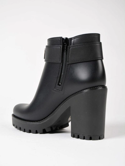 Shop Philipp Plein Gummy Boots Calla In Black-nickel