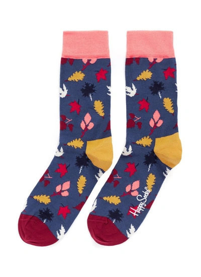 Shop Happy Socks Fall Leaf Socks In Multi-colour