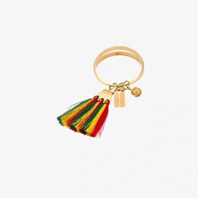 Shop Chloé Red Multi Janis Tassel Bangle In Multicolour