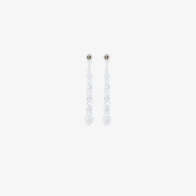Shop Simone Rocha Flower Long Drop Earrings In White