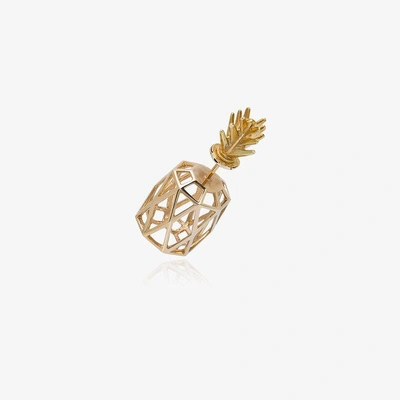 Shop Natasha Zinko Yellow And Gold Silver 18kt Pineapple Earrings In Metallic