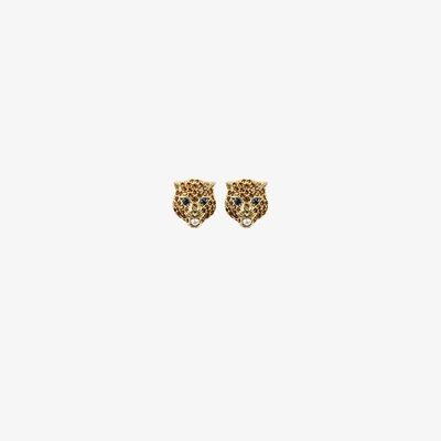 Shop Gucci 18kt Cat Le Marché Des Merveilles Earrings In Metallic