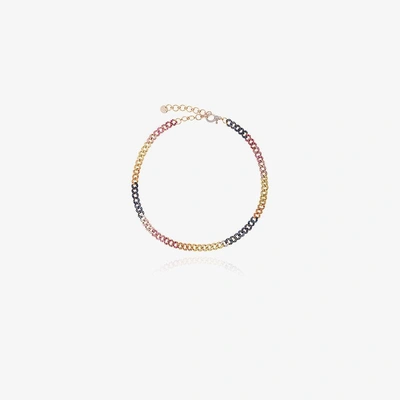 Shop Shay Rainbow Mini Pave Link Choker In Multicolour