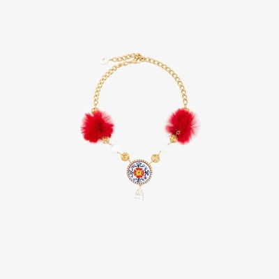 Shop Dolce & Gabbana Decorative Necklace In Metallic