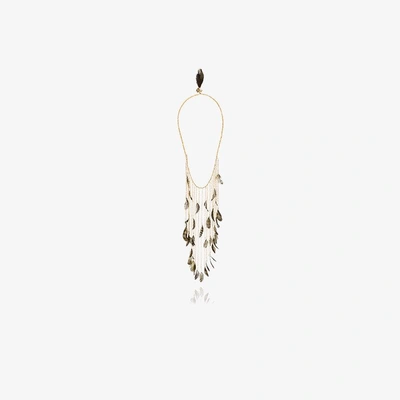 Shop Rosantica Selva Long Feather Necklace In Silver