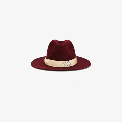 Shop Borsalino Burgundy  X Nick Fouquet Fedora In Red