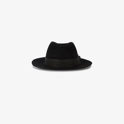 Shop Maison Michel Black Rico Fedora Hat