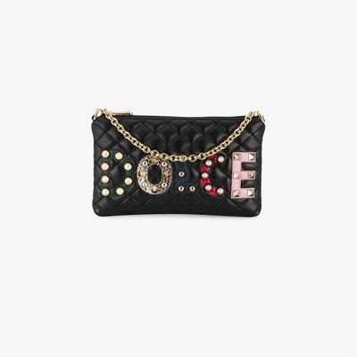 Shop Dolce & Gabbana Appliqué Logo Quilted Bag In Black