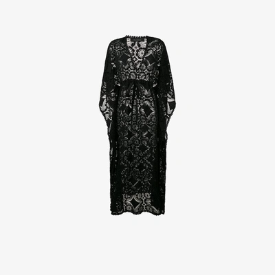Shop Celia Dragouni Lace Kaftan Dress In Black
