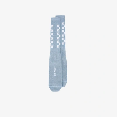 Shop Off-white Light Blue Triple Arrow Socks