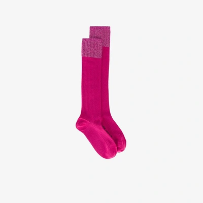 Shop Off-white Pink Nothing New Glitter Socks In Pink/purple