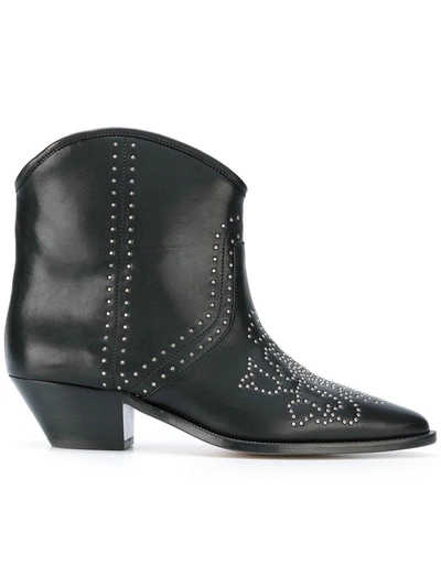Shop Isabel Marant Studded Ankle Boots In Black