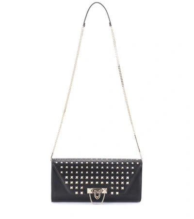 Shop Valentino Garavani Demilune Leather Clutch In Llack