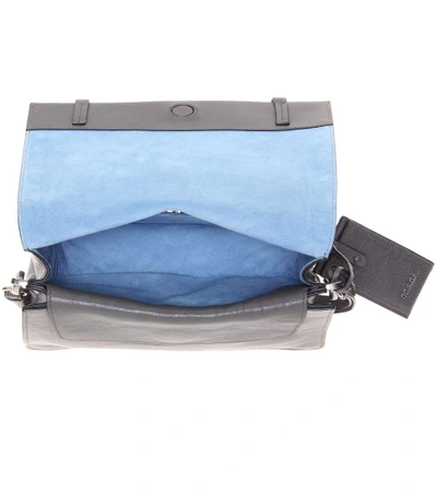 Shop Prada Etiquette Leather Shoulder Bag In Marmo