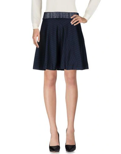Shop Sandro Knee Length Skirt In Dark Blue