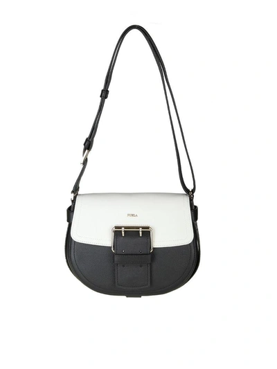 Shop Furla Borsa A Bandoliera Hashtag S In Onyx-white