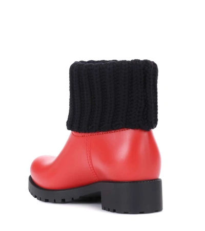 Shop Moncler Ginette Rubber Boots In Red