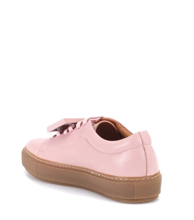 Shop Acne Studios Exclusive To Mytheresa.com - Adriana Turnup Leather Sneakers In Pink